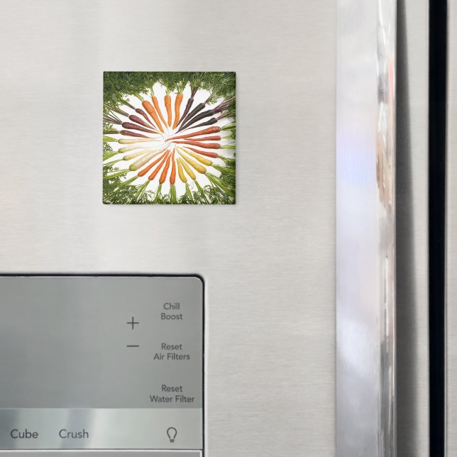 Carrot Vegetables Colourful Rainbow Pattern Garden Magnet (In Situ (Fridge))