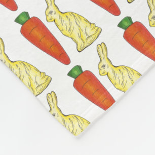 Carrots and Bunnies Chocolate Rabbit Easter Candy Fleece Blanket