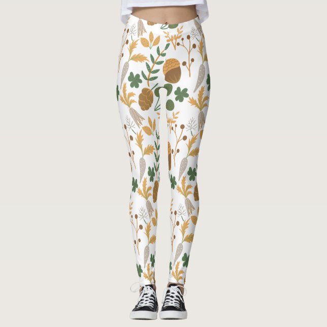 Carrots And Nuts Pattern Leggings (Front)