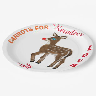 Carrots for Reindeer Family Name Paper Plate