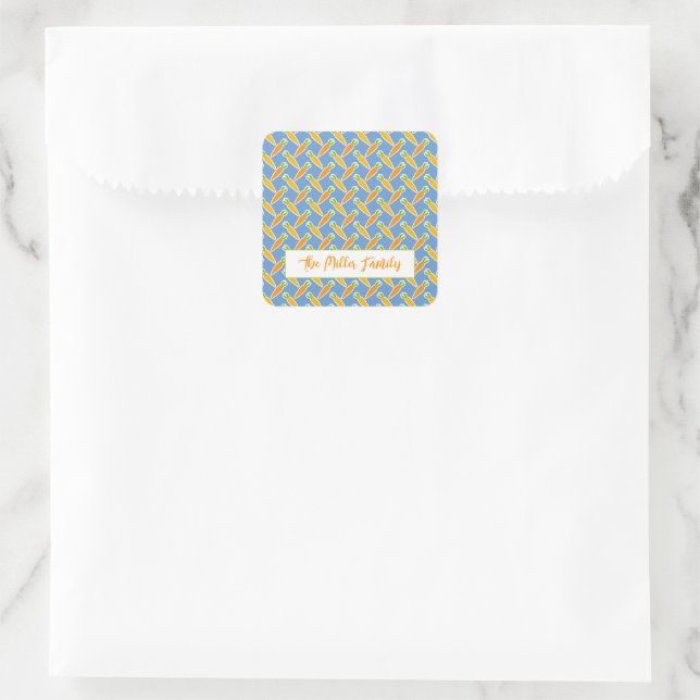 Carrots NAME Easter Spring Summer Garden Cute Square Sticker (Bag)