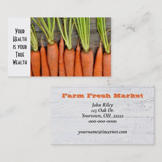 Carrots On Barnwood Business Card (Front/Back)