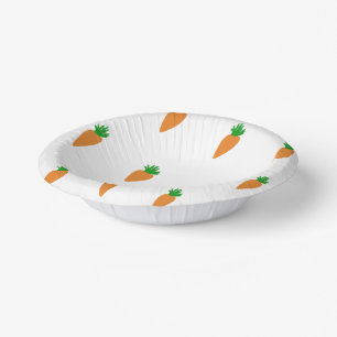 "Carrots" Paper Bowls Paper Plate