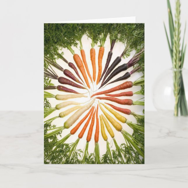 Carrots Photo Rainbow Colors Circle Pattern Veggie Card (Front)