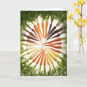 Carrots Rainbow Pattern Colourful Vegetable Garden Card