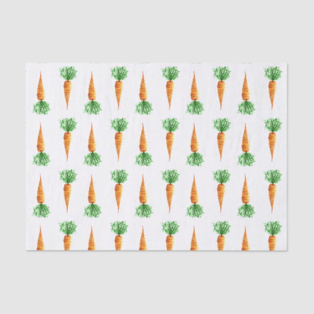 Carrots watercolor pattern tissue paper (Front)