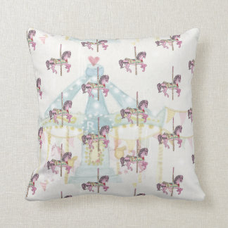 Carrousel bleu avec Coussin de chevaux