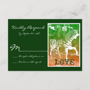 Carrousel Cheval Chasseur de Mariage Vert Cartes R