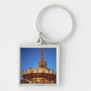 Carrousel, Eiffel Tower, Paris, France Keychain