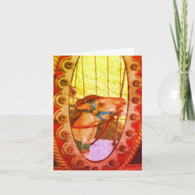 Carrousel Horloge En Miroir Carte Note Vierge (Devant)