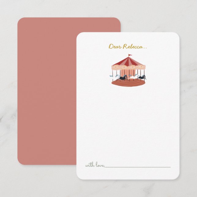 Carrousel rose Anniversaire Heure Capsule Carte de (Devant / Derrière)