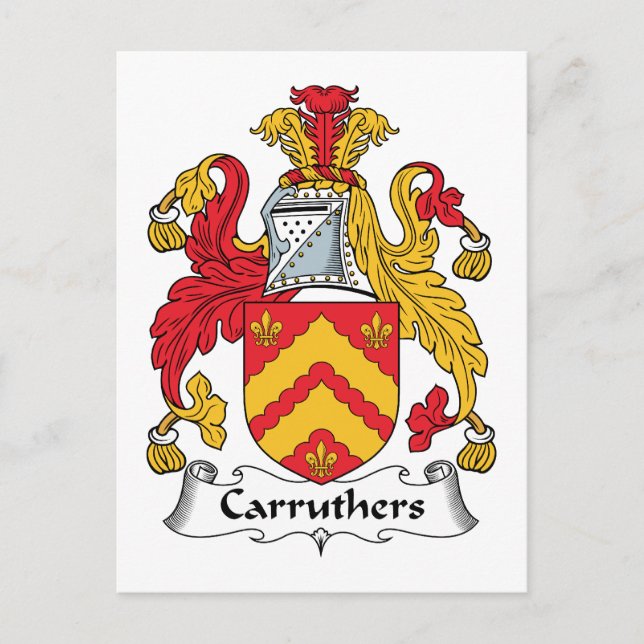 Carruthers Family Crest Postcard (Front)