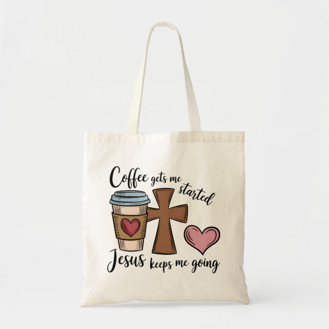 Carry Faith and Caffeine : Café & Jésus Sac fourre (Devant)