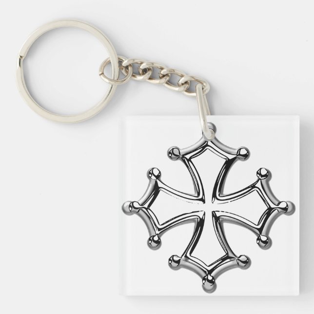 Carry-key square occitan Cross Keychain (Front)