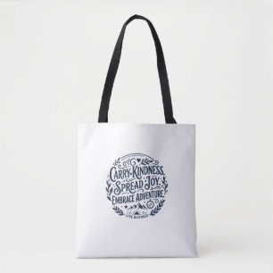 Carry Kindness Circular Typography Tote Bag