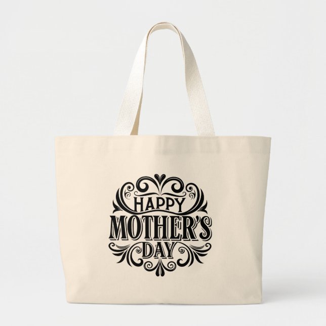 Carry Love with Mom Large Tote Bag (Front)
