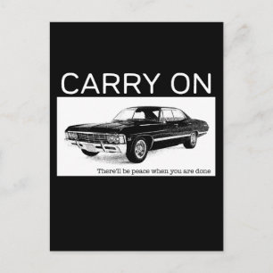 Carry On 1967 Chevrolet Impala Tribute Design Holiday Postcard