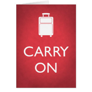 CARRY ON - Luggage - Blank Inside Card - Red
