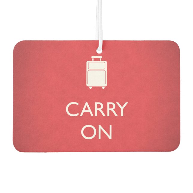 CARRY ON - Luggage - Funny Red Air Freshener (Front)