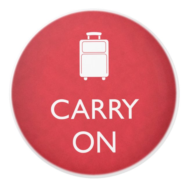 CARRY ON - Luggage - Funny Red Ceramic Knob (Front)