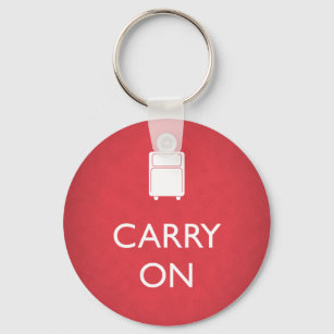 CARRY ON - Luggage - Funny Red Keychain