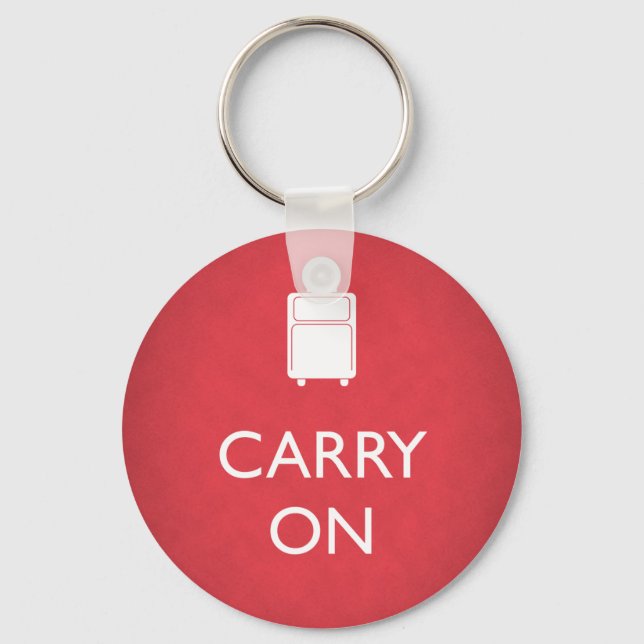CARRY ON - Luggage - Funny Red Keychain (Front)
