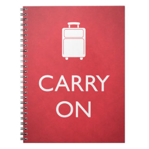 CARRY ON - Luggage - Funny Red Notebook