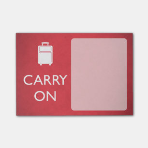CARRY ON - Luggage - Funny Red Post-it Notes