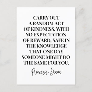 Carry out a random act of kindness postcard