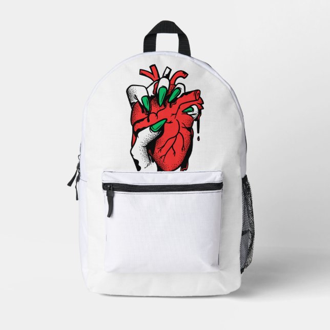 Carry your essentials with a bold statement using  printed backpack (Front)