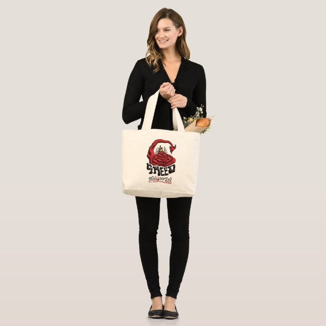 Carry Your Sin Greed  Large Tote Bag (Front (Model))
