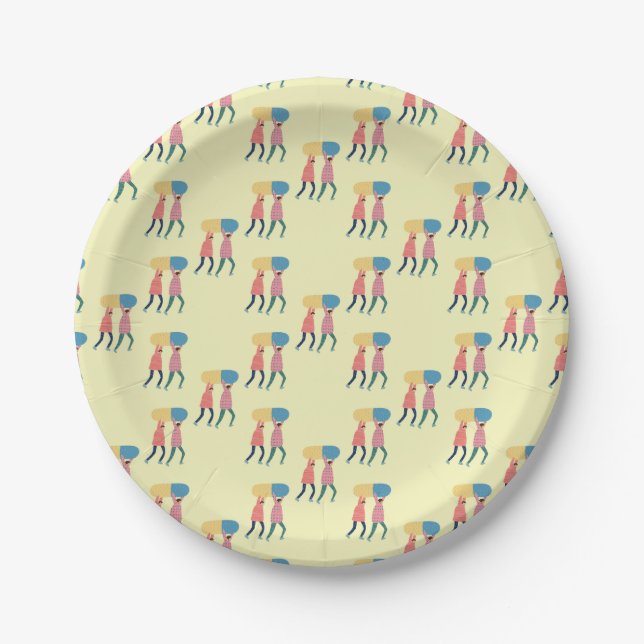 Carrying A Pill Pattern Paper Plate (Front)