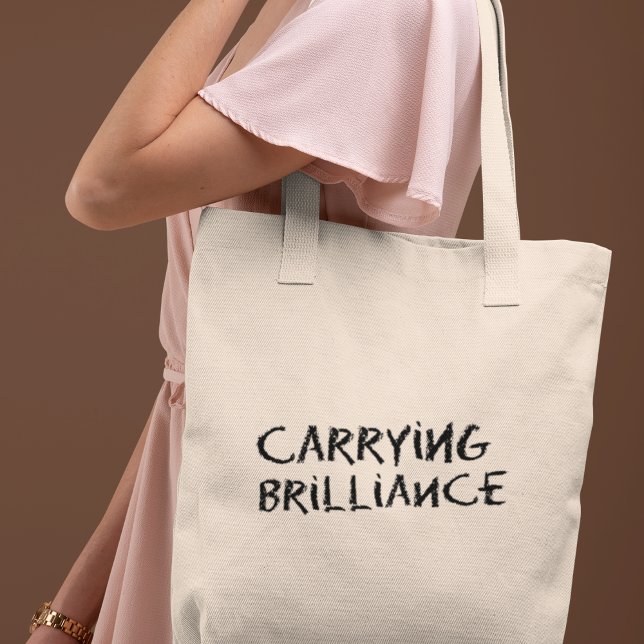 Carrying Brilliance Stylish Minimal Black & White Tote Bag (Shop now and embrace the brilliance within you!)
