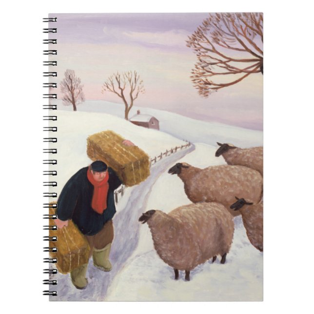 Carrying Hay to the Sheep in Winter Notebook (Front)