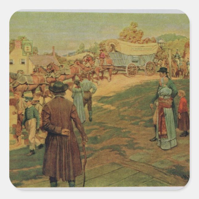 Carrying Powder to Perry at Lake Erie, 1911 Square Sticker (Front)