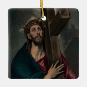 Carrying the Cross Ceramic Ornament