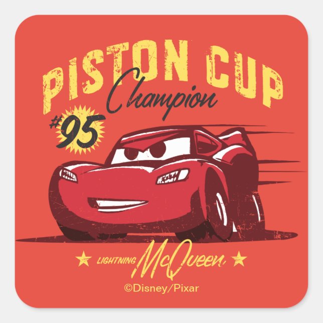 Cars 3 | Lightning McQueen - #95 Piston Cup Champ Square Sticker (Front)