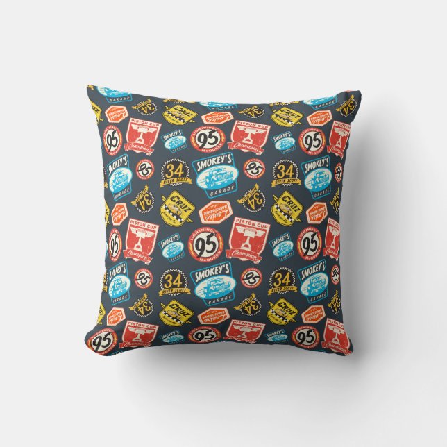 Cars 3 | Piston Cup Champion Pattern Throw Pillow (Front)