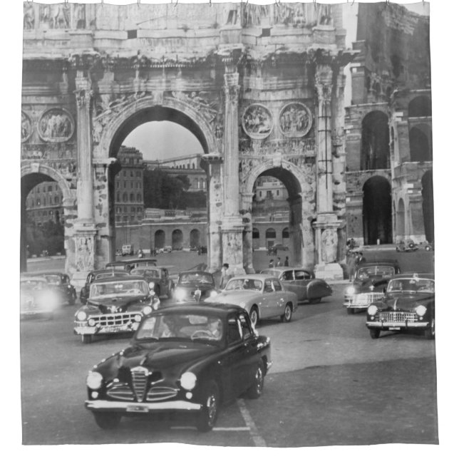 Cars and ancient monuments Rome Italyvintage (Front)