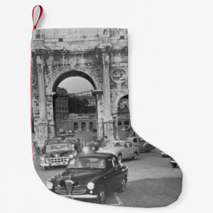 Cars and ancient monuments Rome Italyvintage, ital Small Christmas Stocking