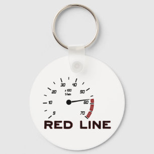 Cars and Driving - Red Line with Tachometer Keychain