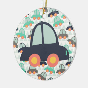 Cars and More Cars Ceramic Ornament