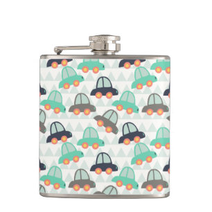 Cars and More Cars Hip Flask