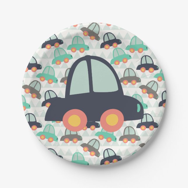 Cars and More Cars Paper Plate (Front)