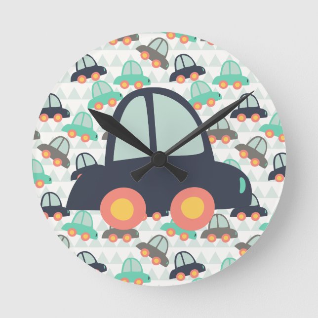 Cars and More Cars Round Clock (Front)