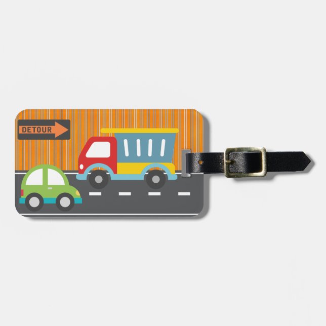 cars and trucks luggage tag(personalize) luggage tag (Front Horizontal)