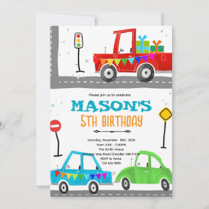 Cars Birthday party Invitation Template
