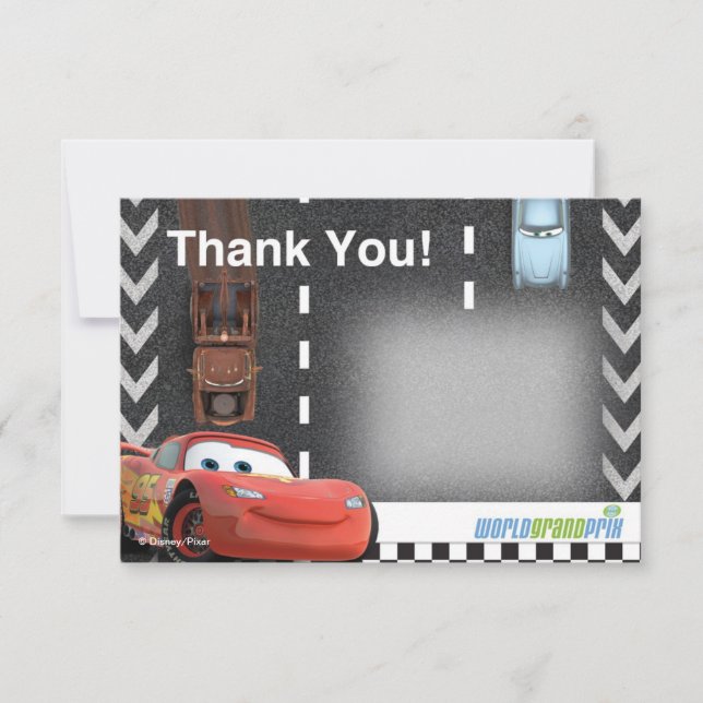 Cars Birthday Thank You Card (Front)