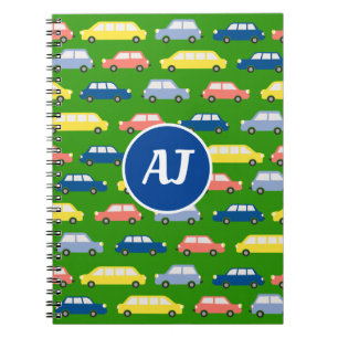 Cars Cartoon Initials Notebook