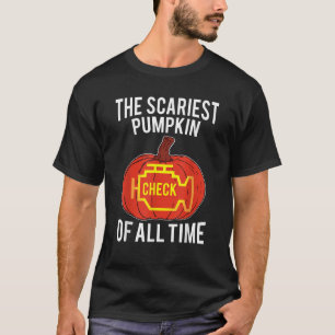 Cars Check Engine Light Scary Pumpkin for Car Enth T-Shirt